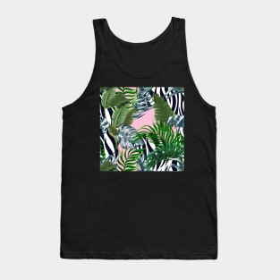 Zebra pink jungle Tank Top